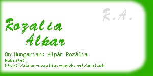 rozalia alpar business card